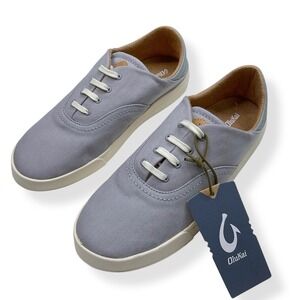 Olukai Shoes Women 9.5 Kohu Mist Grey Gray Blue Lace Up Sneakers NWT